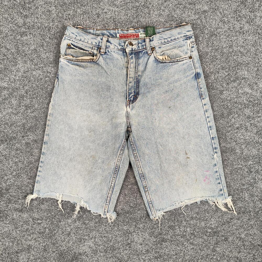 Vintage American Eagle Outfitters Shorts Mens 32 Blue Denim Cutoff Frayed 90s